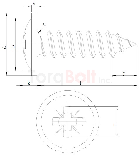 BS 4174 Pozi Flanged AB Self Tapping Screws