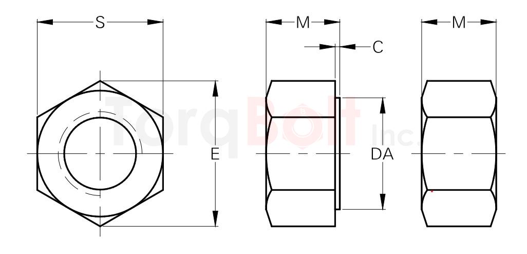 ASTM Heavy Hex Nut Dimensions Chart