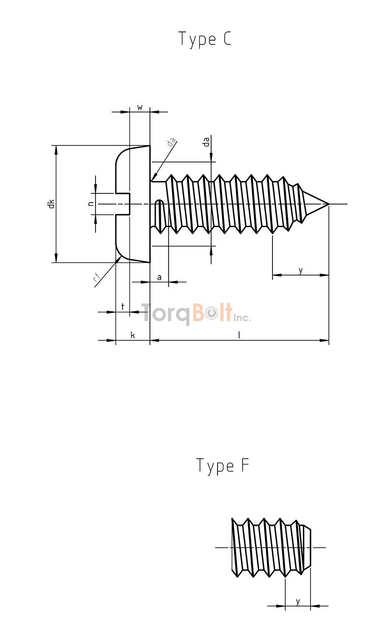 ISO 1481 Slotted Pan Head Tapping Screws