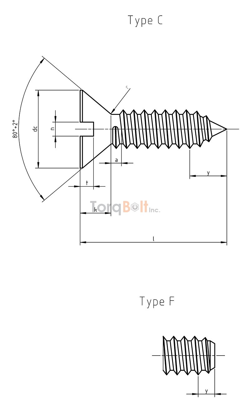 ISO 1482 Slotted Countersunk Head Tapping Screws