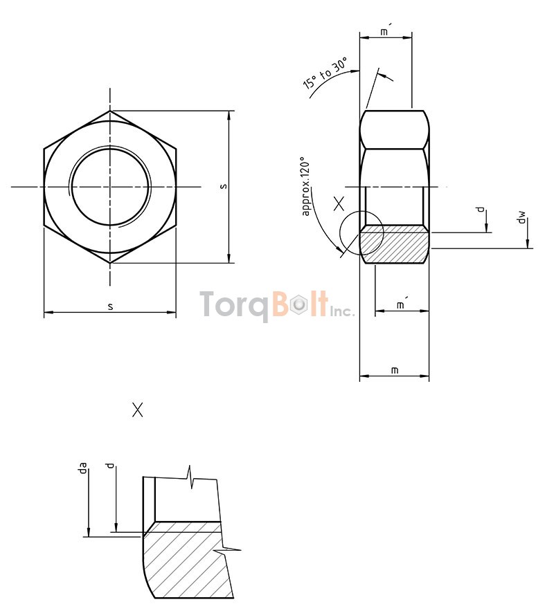 ISO 4775 Hex Nuts With Large Across Flats