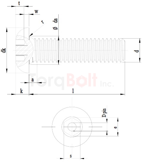 ISO 7380 Hex Socket Pin Button Security Screws