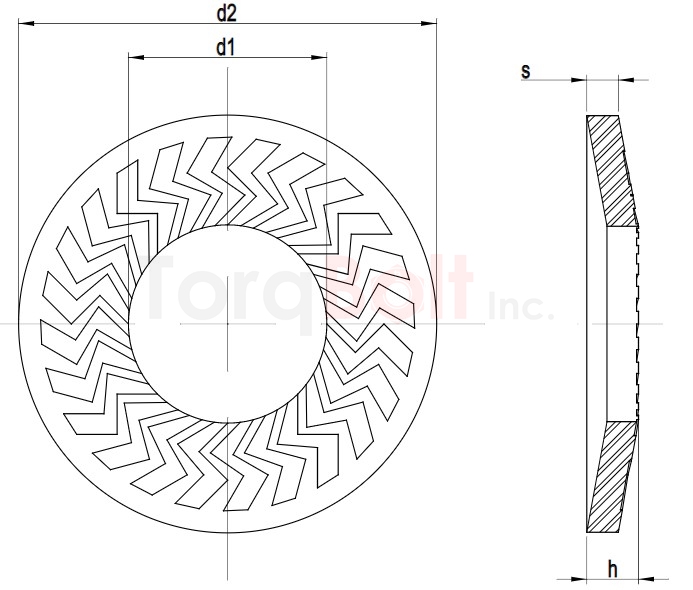 Z-Serrated Conical Washers Type M